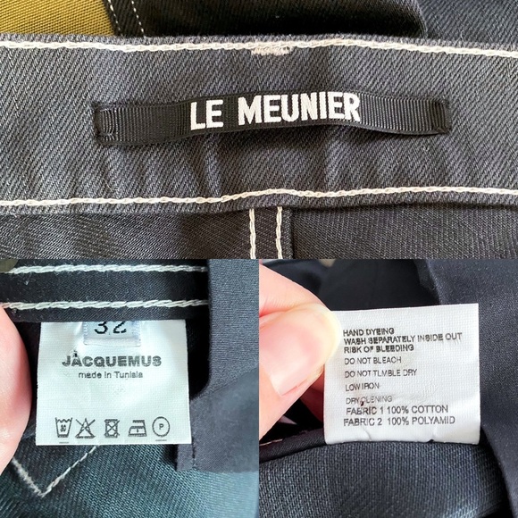 Jacquemus Le De Nimes Meunier Jeans Colorblock Panel Green Black Size 32 EUC - Picture 8 of 11